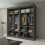 MN Furniture (Grey, 203cm) Ice Sliding Door Wardrobe With Mirror 3