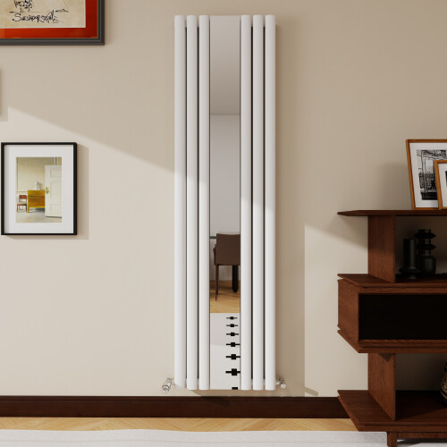 AICA (White, 1800x499mm) Vertical Mirror Radiator