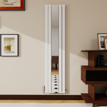 (White, 1800x417mm) Vertical Mirror Radiator