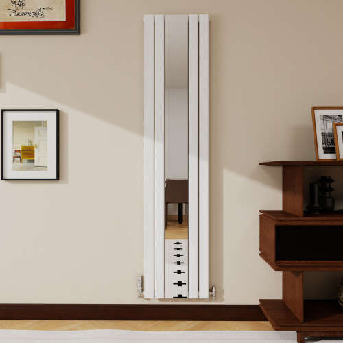AICA (White, 1800x417mm) Vertical Mirror Radiator