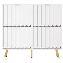 Meuble chaussures étroit - 4 abattants - anti basculement - blanc - 100x24x91,5 cm