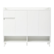 Buffet moderne - grand rangement - 4 portes 1 tiroir - étagère réglable - blanc - 120x99x35 cm