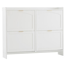 (White) Meuble à chaussures avec 4 abattants et rangement intégré
