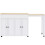 (White) Table bar extensible avec 6 étagères et séparateur de pièce 1