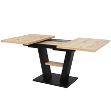 Table télescopique 118-157x70x75 cm, bois couleur bois, rallonges internes, cuisine/salon