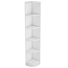 bibliothèque angle MDF - 5 niveaux - forme simple - forte charge - blanc
