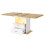 (White) Table à manger extensible avec éclairage LED, rangement, plateau MDF effet bois 1