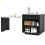 (Black) Table haute extensible avec 2 tiroirs et compartiments de rangement 1