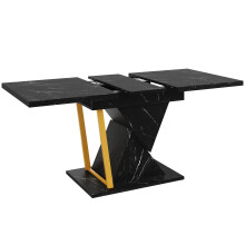 Table salle Ă manger extensible bois noir 110(140)x80x76 cm, 6 pers, cuisine/salle Ă manger
