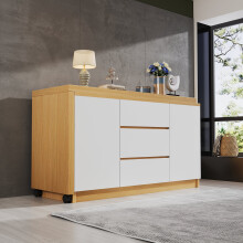 (Oak,Grey) Bureau pliable sur roulettes verrouillables avec plateau tournant multifonction
