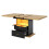 (Black) Table à manger extensible avec éclairage LED, rangement, plateau MDF effet bois 1