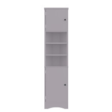 (Grey) Armoire triangulaire avec 3 étagères, double portes et étagères réglables