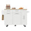 (White) Îlot de cuisine multifonction avec chariot, placard et espaces de rangement 1