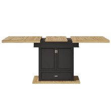 Table salle Ă manger extensible bois 110-140 cm, 110x80x75 cm, 6 pers, cuisine/salon/terrasse