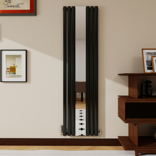 AICA (Black, 1800x499mm) Vertical Mirror Radiator