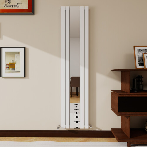 AICA (White, 1800x417mm) Vertical Mirror Radiator