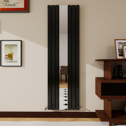 AICA (Black, 1800x553mm) Vertical Mirror Radiator