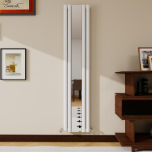 (White, 1800x381mm) Vertical Mirror Radiator