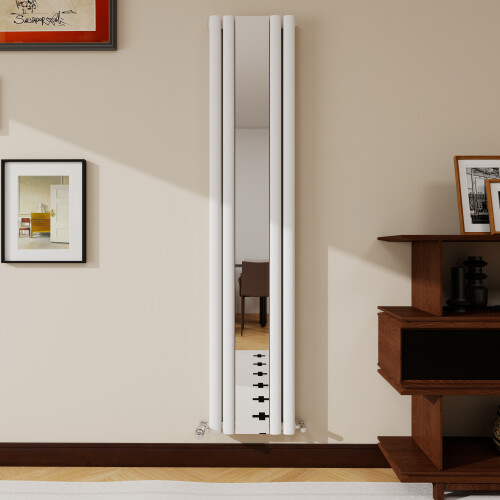 AICA (White, 1800x381mm) Vertical Mirror Radiator