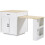 (White) Table haute extensible avec 2 tiroirs et compartiments de rangement 1