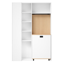 Bureau pliable avec étagères - bureau bibliothèque 2 en 1 pliable - prise électrique et USB - étagères réglables - anti basculement