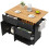 (Black) Îlot de cuisine multifonction avec rangement extensible et chariot 1