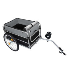Remorque porte-charges vélo robuste, charge 100 kg, roues 20", attelage sécurisé, housse amovible, tissu Oxford