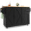(Black) Îlot de cuisine multifonction avec buffet, chariot et étagères 1