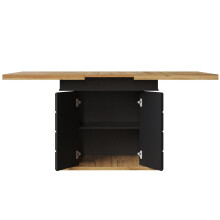 Table télescopique 110-140x80 cm, 4-6 pers, gain de place, motif à carreaux, cuisine/salon