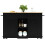 (Black) Îlot de cuisine extensible avec 2 portes et 3 tiroirs 1