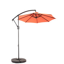(Orange) Parasol déporté suspendu avec inclinaison réglable et toile en polyester