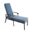 (Blue) Chaise longue en aluminium avec dossier réglable et coussin imperméable 1