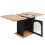 (Black) Table télescopique avec 3 niveaux de rangement, table à manger multifonction 1