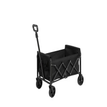 (Black, 25.98"x 16.14"x 17.52") Chariot de plage pliable avec roues robustes, grande capacité