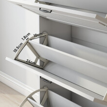 Meuble chaussures bois - 3 grandes portes battantes - 2 tiroirs - entrée salon - 80x23,5x131 cm