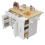 (White) Îlot de cuisine multifonction avec chariot, placard et espaces de rangement 2