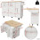 (White) Îlot de cuisine multifonction avec chariot, placard et espaces de rangement 7