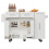 (White) Îlot de cuisine multifonction avec chariot, placard et espaces de rangement 8