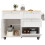 (White) Îlot de cuisine multifonction avec rangement extensible et chariot 5