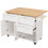 (White) Îlot de cuisine multifonction avec rangement extensible et chariot 10