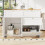 (White) Îlot de cuisine multifonction avec rangement extensible et chariot 9