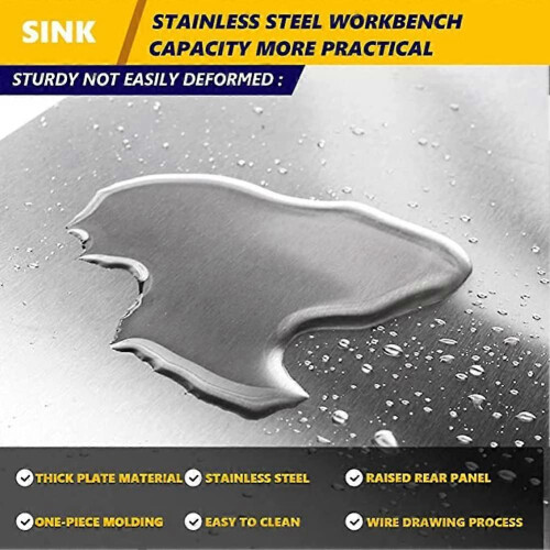 Stainless Steel Work Table Kitchen Restaurant Workshop 100x30x40 Cm Single Shelf Prep Station Silver Argento 2