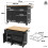 (Black) Îlot de cuisine multifonction avec rangement extensible et chariot 3