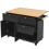 (Black) Îlot de cuisine multifonction avec rangement extensible et chariot 5