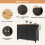 (Black) Îlot de cuisine multifonction avec rangement extensible et chariot 10