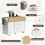 (White) Îlot de cuisine extensible avec 2 portes et 3 tiroirs 4