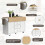 (White) Îlot de cuisine extensible avec 2 portes et 3 tiroirs 6