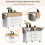 (White) Îlot de cuisine extensible avec 2 portes et 3 tiroirs 5