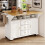 (White) Îlot de cuisine extensible avec 2 portes et 3 tiroirs 8