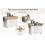 (White) Îlot de cuisine extensible avec 2 portes et 3 tiroirs 9